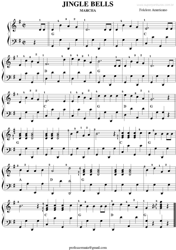 Partitura da música Jingle Bells v.2