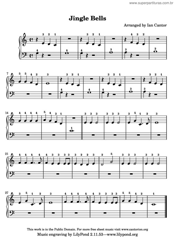 Partitura da música Jingle Bells v.5