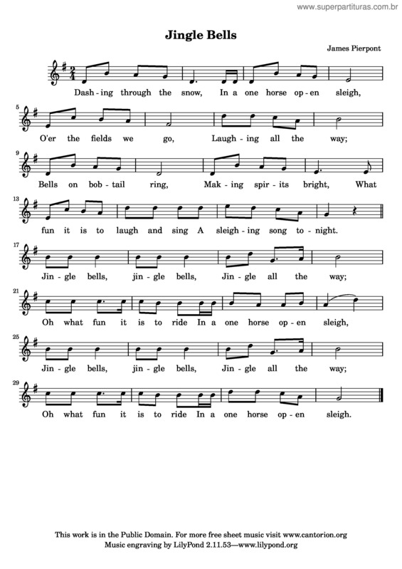 Partitura da música Jingle Bells v.7