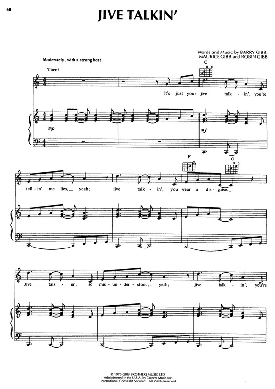 Partitura da música Jive Talkin`