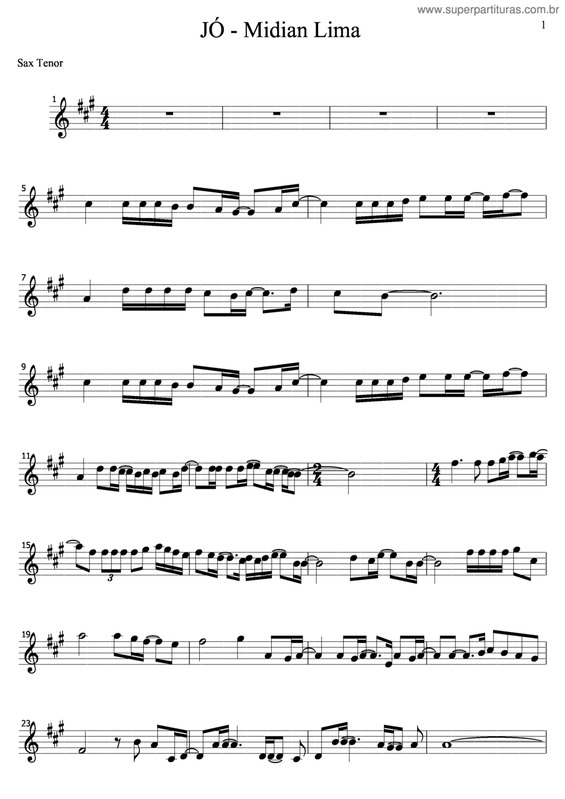 Partitura da música Jó v.2