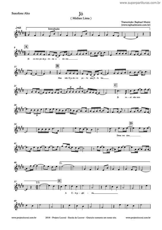 Partitura da música Jó