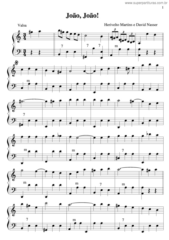 Partitura da música João, João!