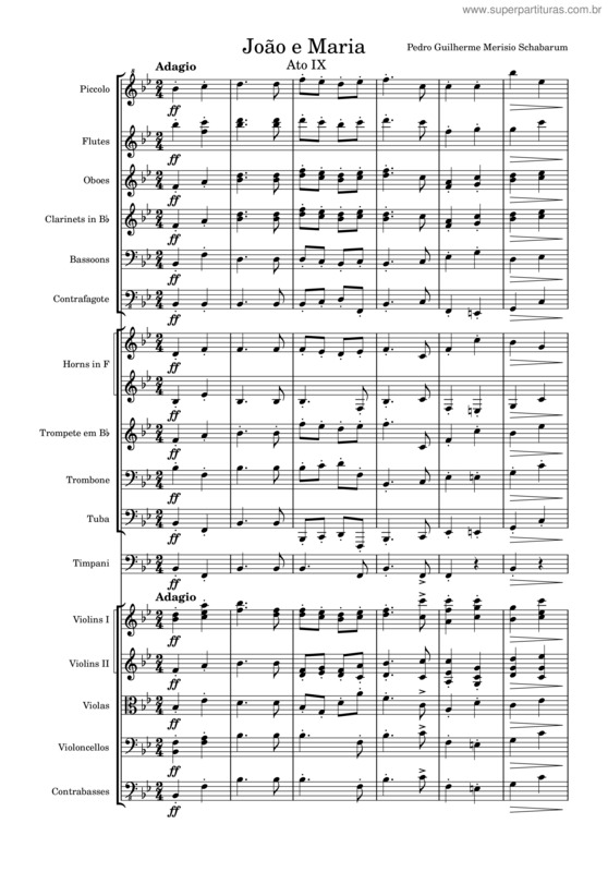 Partitura da música João E Maria – Ato Ix – Final