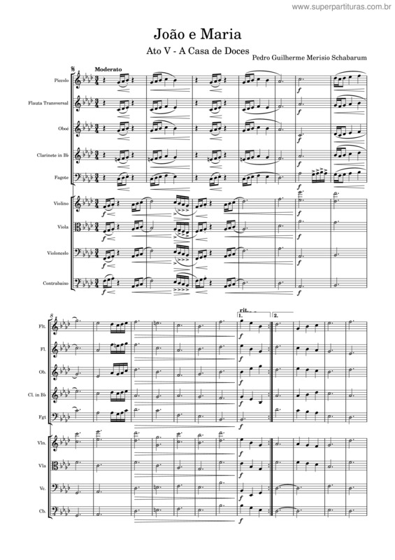 Partitura da música João E Maria – Ato V – A Casa De Doces