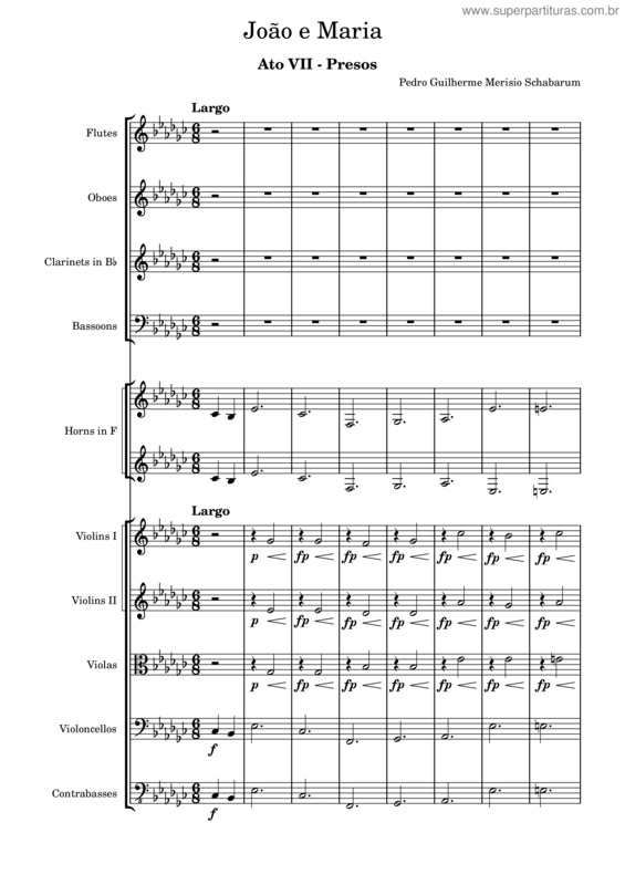 Partitura da música João E Maria – Ato Vii – Presos