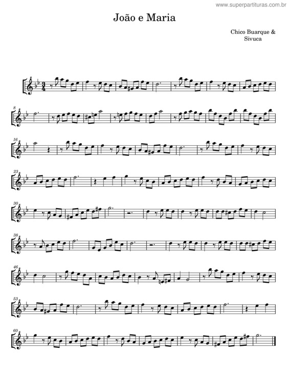 Partitura da música Joao E Maria – Chico Buarque v.11