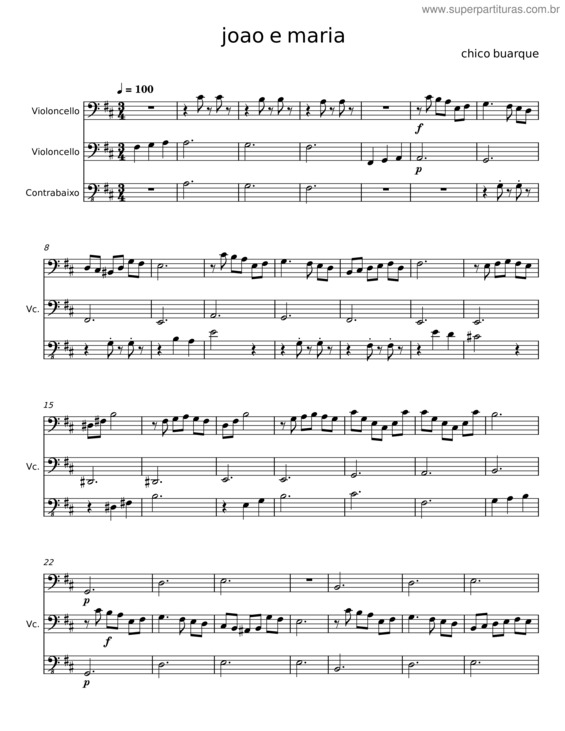 Partitura da música Joao E Maria – Chico Buarque v.12