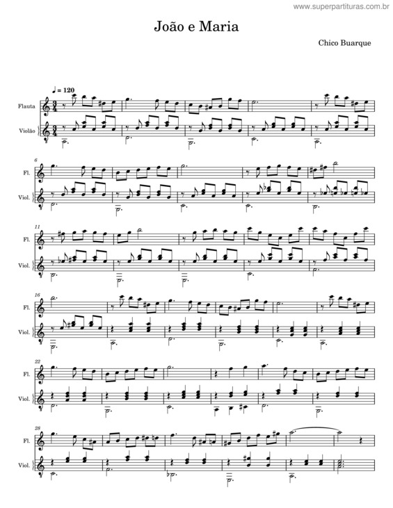 Partitura da música Joao E Maria – Chico Buarque v.15