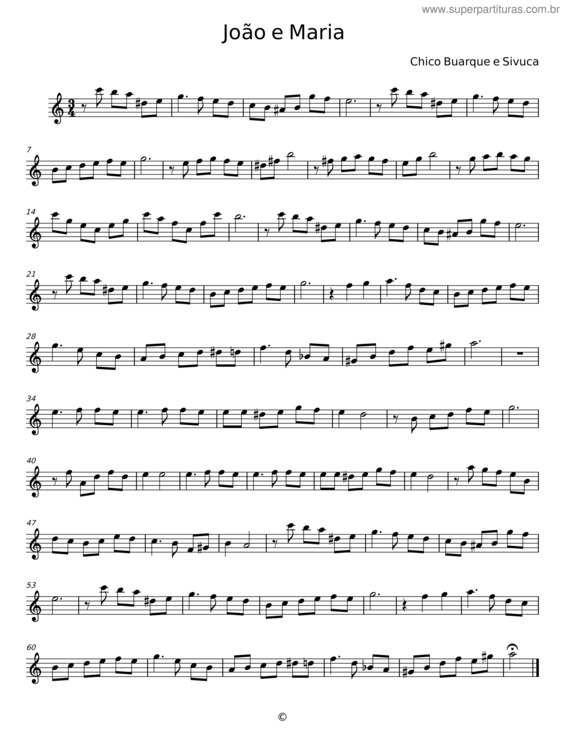 Partitura da música Joao E Maria – Chico Buarque v.6