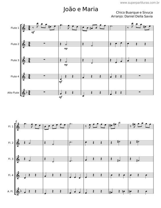 Partitura da música Joao E Maria – Chico Buarque v.7