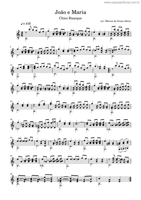Partitura da música Joao E Maria – Chico Buarque v.8