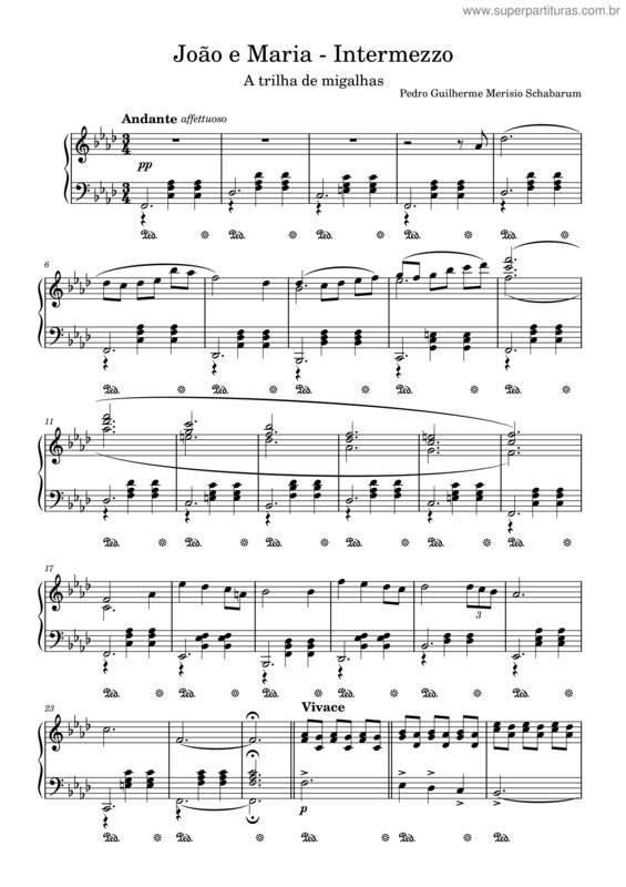Partitura da música João E Maria – Intermezzo