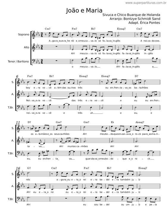 Partitura da música João E Maria – Sivuca v.2