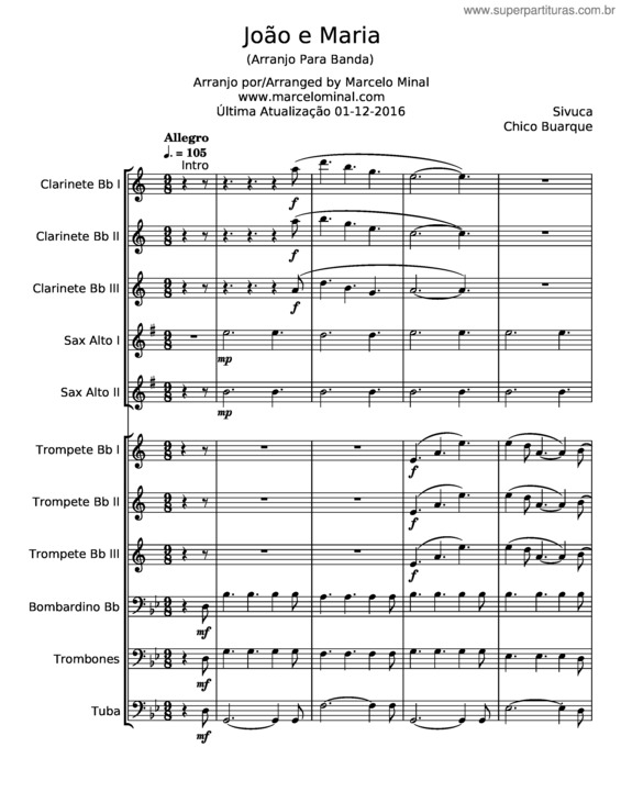 Partitura da música João E Maria – Sivuca v.3