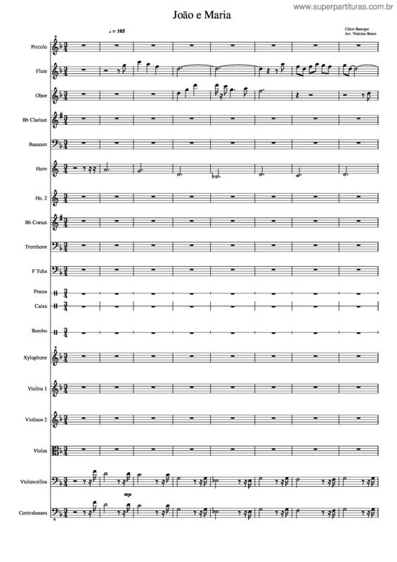 Partitura da música João E Maria Chico Buarque Orchestra