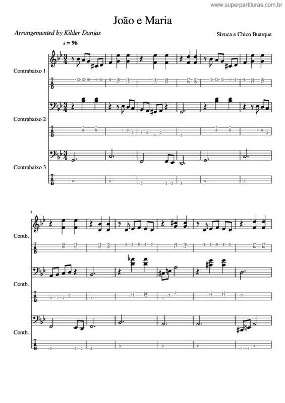 Partitura da música João E Maria v.20