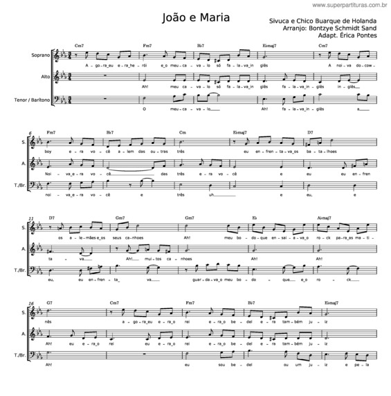 Partitura da música João E Maria v.23