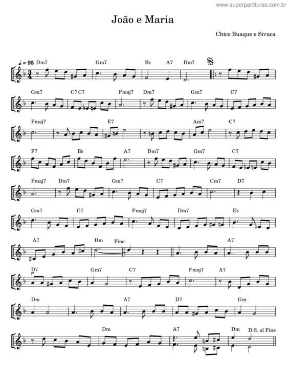 Partitura da música João E Maria v.29