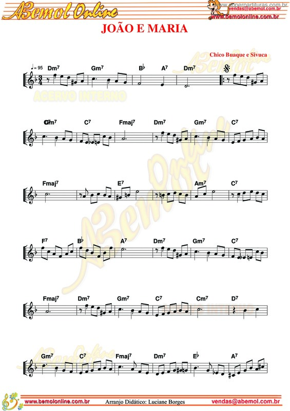 Partitura da música João E Maria v.9
