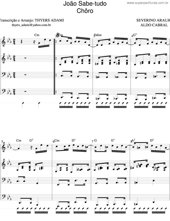 Partitura da música João Sabe Tudo v.3