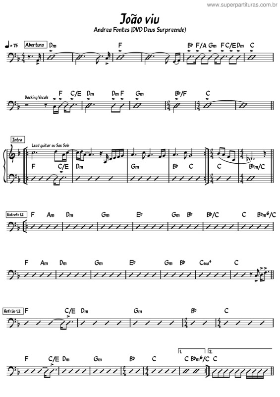 Partitura da música João Viu