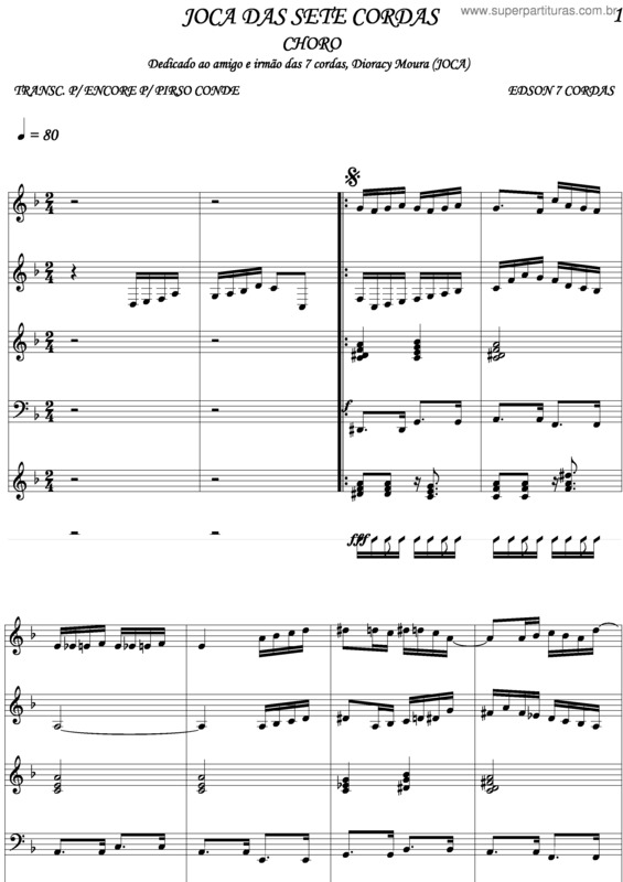 Partitura da música Joca Das Sete Cordas