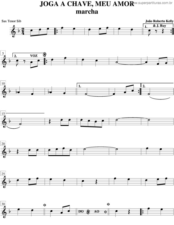 Partitura da música Joga A Chave, Meu Amor