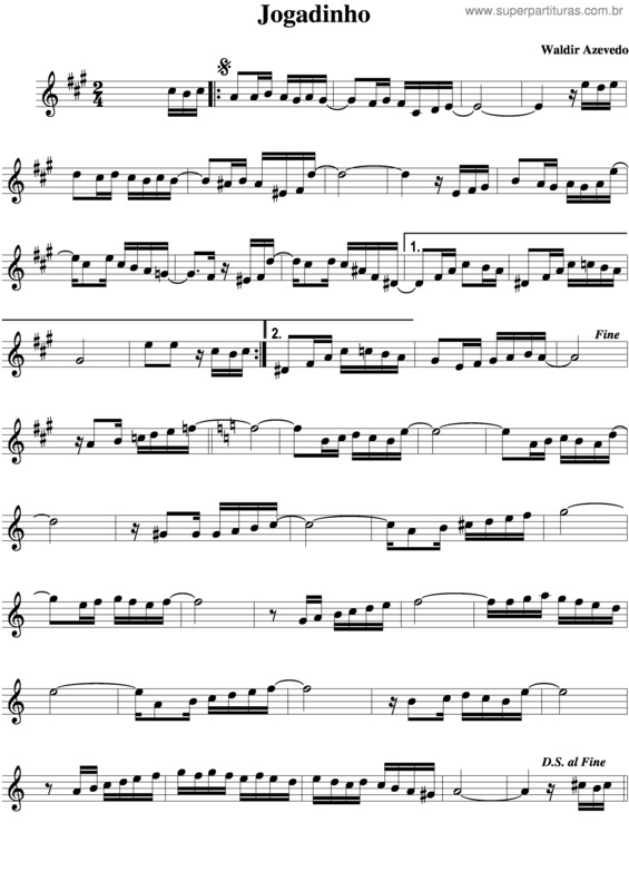 Partitura da música Jogadinho