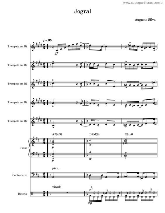 Partitura da música Jogral – Augusto Silva