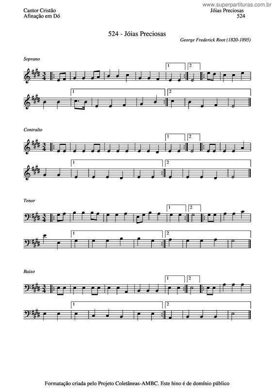 Partitura da música Jóias Preciosas v.3