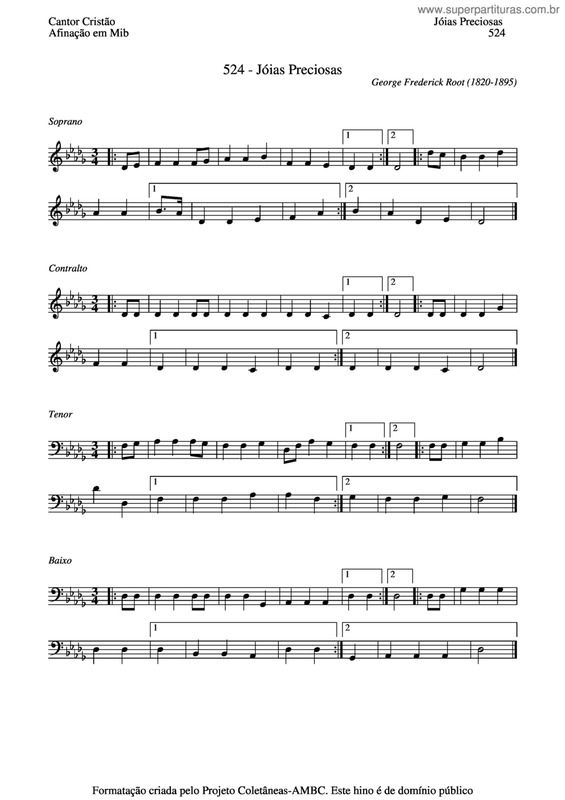 Partitura da música Jóias Preciosas v.5