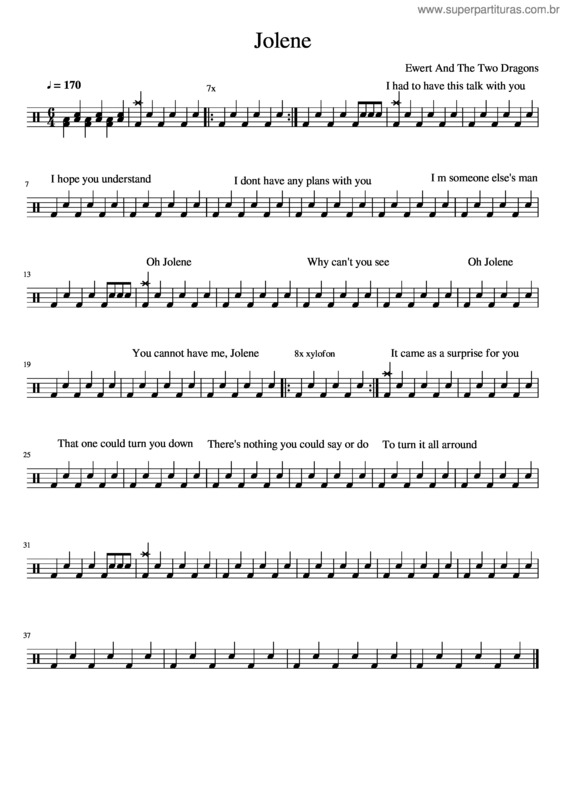Partitura da música Jolene v.2