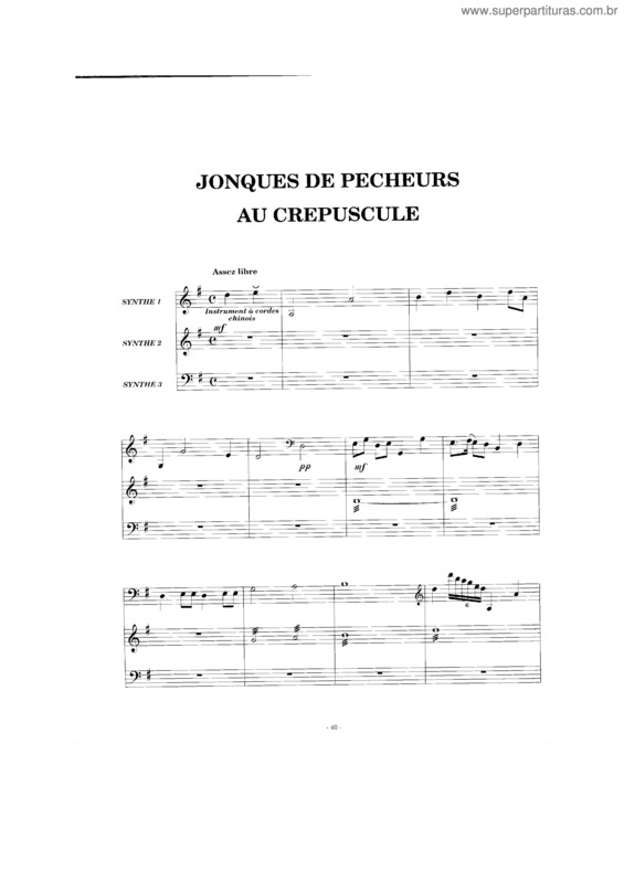Partitura da música Jonques De Pecheurs Au Crepuscule
