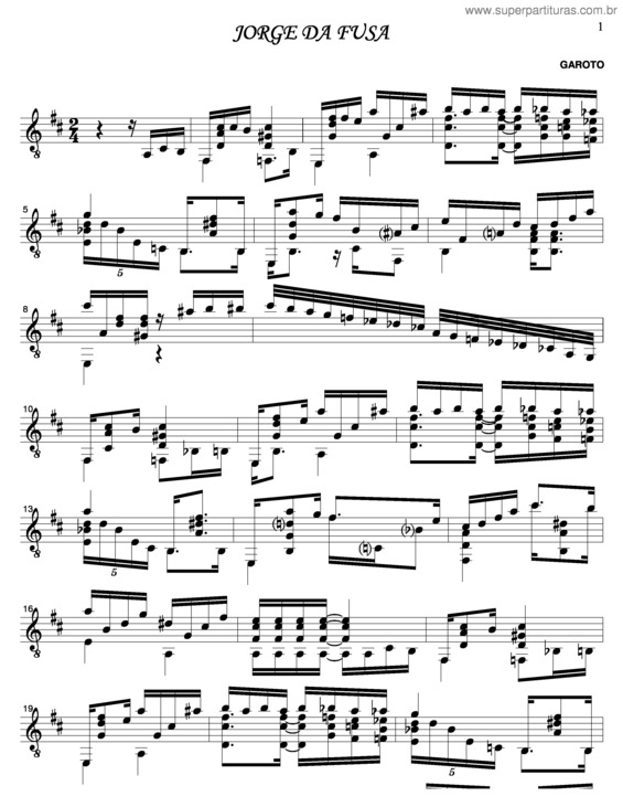 Partitura da música Jorge Da Fusa