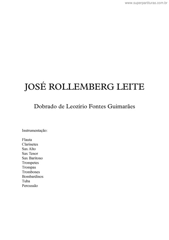 Partitura da música José Rollemberg Leite
