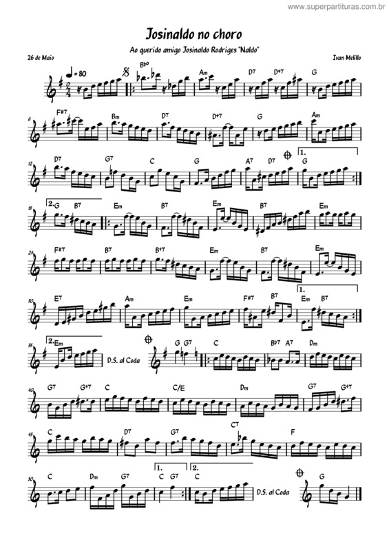 Partitura da música Josinaldo No Choro