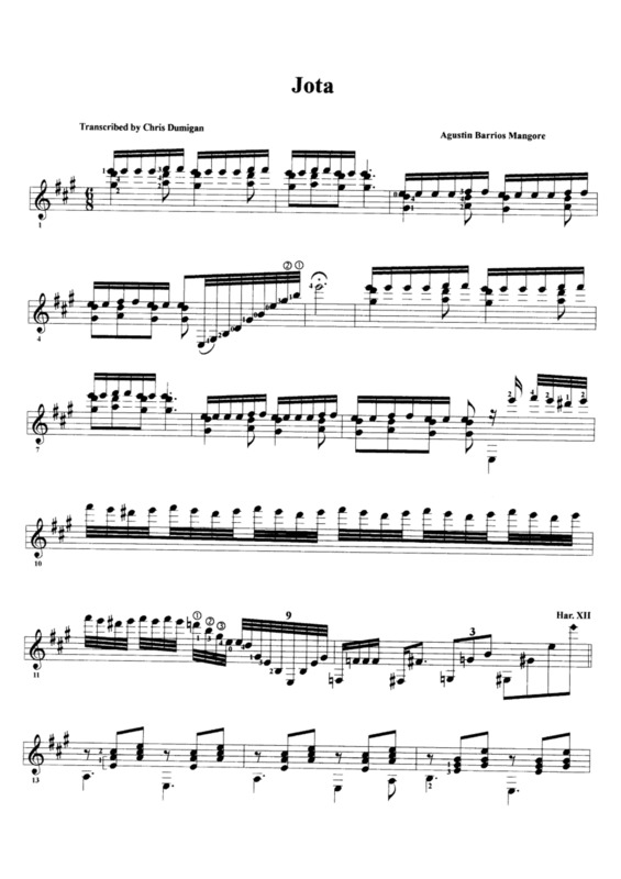 Partitura da música Jota v.2