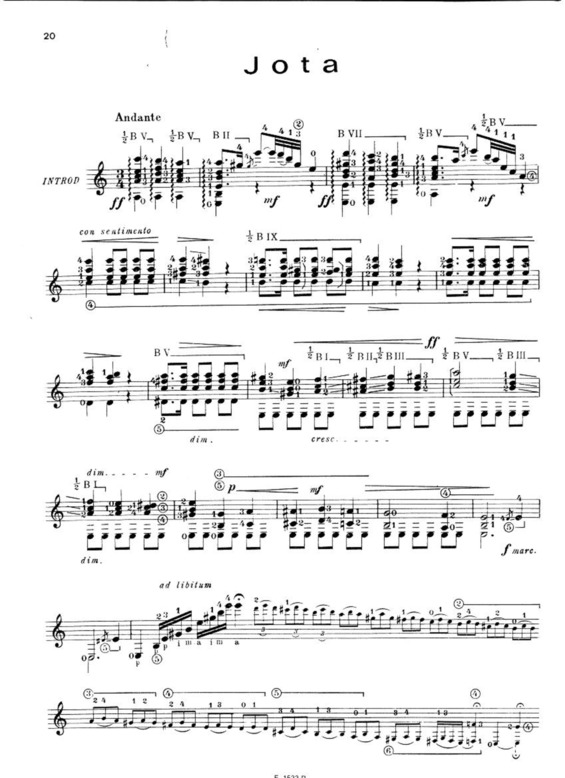 Partitura da música Jota v.3