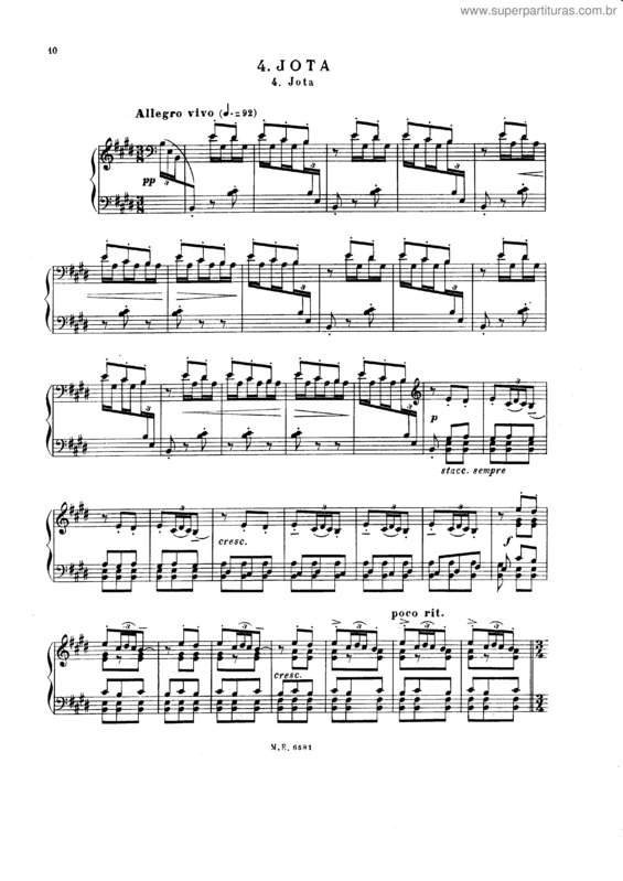 Partitura da música Jota