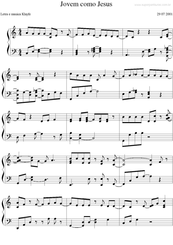 Partitura da música Jovem Como Jesus