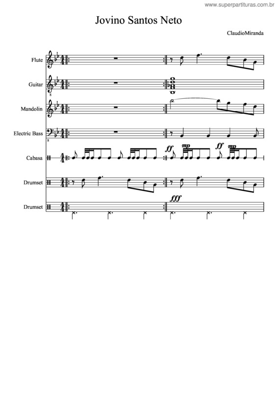 Partitura da música Jovino Santos Neto