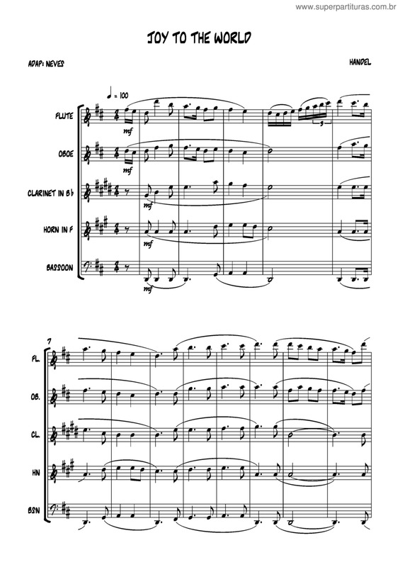 Partitura da música Joy To The World v.12