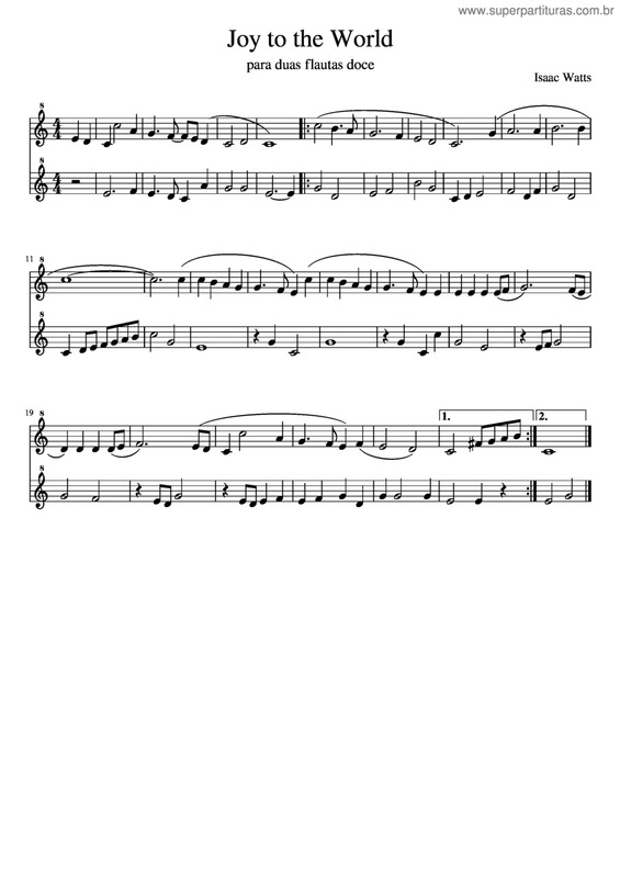 Partitura da música Joy To The World v.3