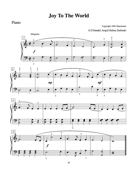 Partitura da música Joy To The World v.5