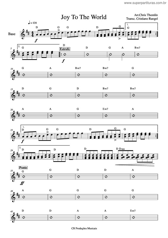 Partitura da música Joy To The World