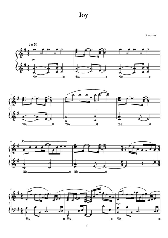 Partitura da música Joy