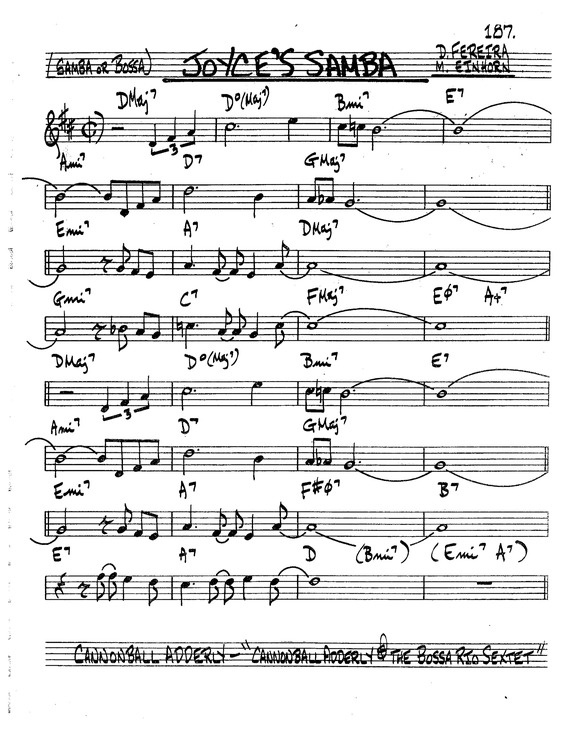 Partitura da música Joyces Samba v.2