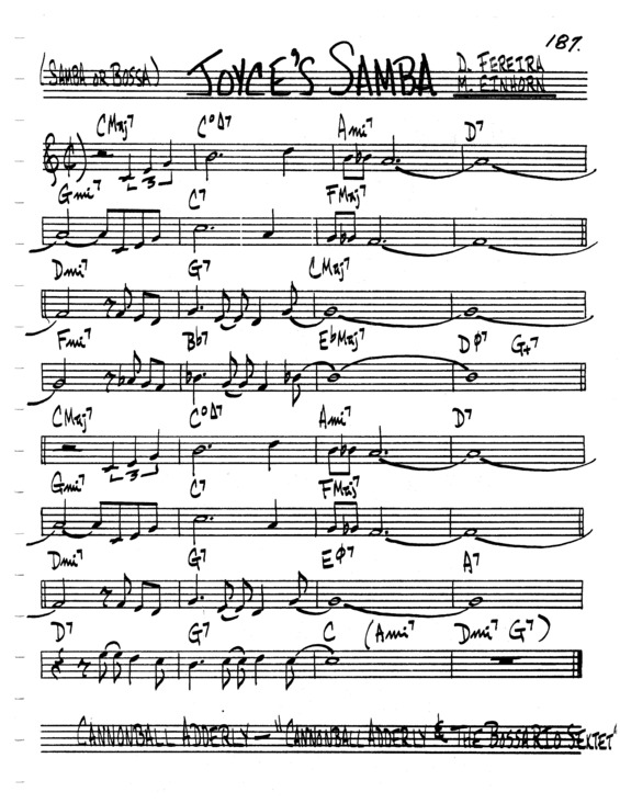 Partitura da música Joyces Samba v.6