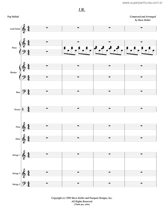 Partitura da música Jr